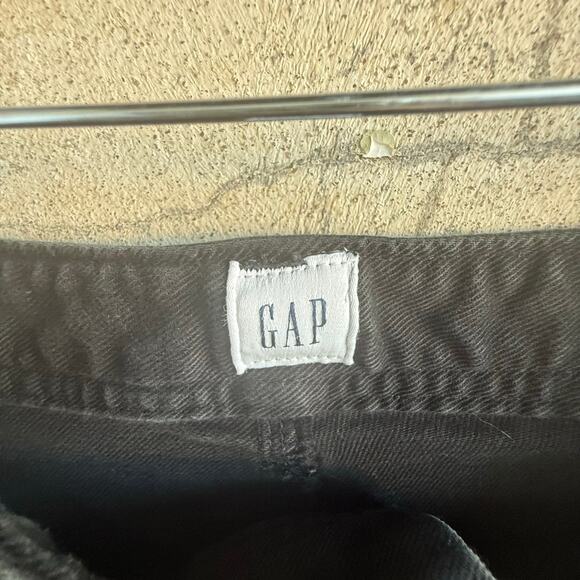 Gap Jeans Black High Rise Wide Leg Crop Denim Patchwork Plaid Pocket Y2K Women 6 - Picture 4 of 8